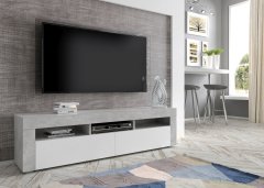 Homlando TV stolek MORENO 160 cm světlý beton / bílá mat