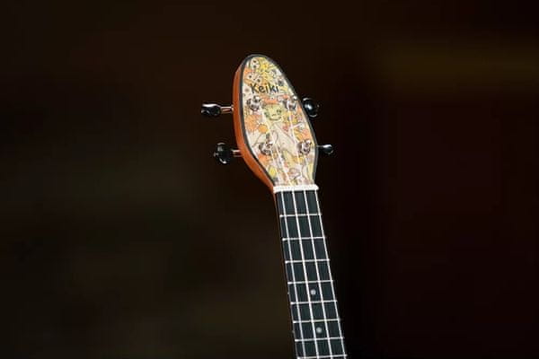 akustické sopránové ukulele Ortega 12 pražců agathis okoumé abs plast chromované ladicí mechaniky nylonové struny ladička trsátka obal popruh