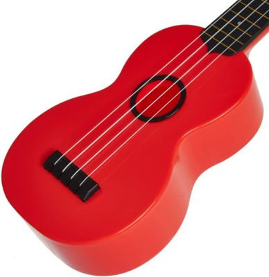  krásne sopránové ukulele WOODI UK-21RD bK matná povrchová úprava 12 pražcov plnohodnotný zvuk zhotovené z odolnej umelej hmoty krásnej aj ako darček