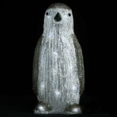 Greatstore Vánoční akrylový tučňák s LED vnitřní i venkovní 30 cm