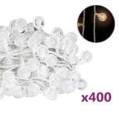shumee Světelný řetěz kulaté žárovky 40 m 400 LED teplá bílá 8 funkcí