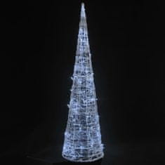 shumee Akrylový dekorativní LED kužel studené bílé světlo 120 cm