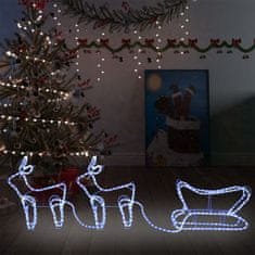 Greatstore Vánoční dekorace sobi a sáně venkovní 576 LED diod