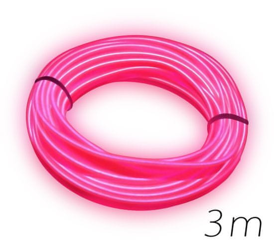 TimeLife Neonový kabel – růžová, délka 3 metry - zánovní