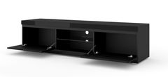 Homlando TV stolek NET 180 cm černý mat / černý lesk