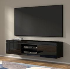 Homlando TV stolek NET 180 cm černý mat / černý lesk