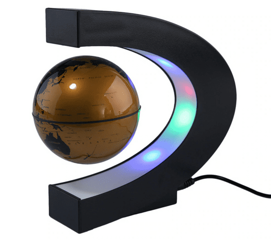 Richie Dekorace Lampa Levitující Globus Zeměkoule - Modrá A Zlatá Barva , Vznášející Se Zeměkoule Glób