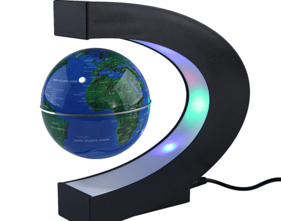 Richie Dekorace Lampa Levitující Globus Zeměkoule - Modrá A Zlatá Barva , Vznášející Se Zeměkoule Glób