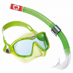 AQUALUNG Dětský set brýle a šnorchl COMBO MIX REEF DX zelená