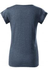 Malfini Dámské triko s vyhrnutými rukávy, tmavý denim melír, 2XL