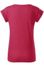 Malfini Dámské triko s vyhrnutými rukávy, červený melír, XL