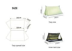 Ultralehký stan pro 2 osoby (tarp + vnitřní stan)