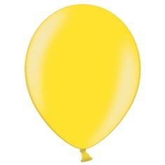 PartyDeco Balónky latexové metalické 27 cm žlutá 100 ks