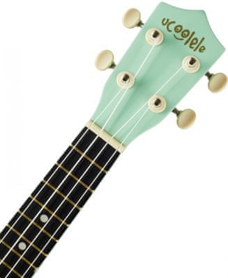  krásné sopránové ukulele ucoolele UC-002-GR matná povrchová úprava 12 pražců plnohodnotný zvuk zhotovené z lipového dřeva krásné také jako dárek 