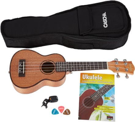  gyönyörű szoprán ukulele cascha hh 2027 szoprán mahagóni ukulele bundle matt felületi kezelés 16 érintő teljes hangzás mahagóni fából gazdag felszerelés gyönyörű ajándékként is 