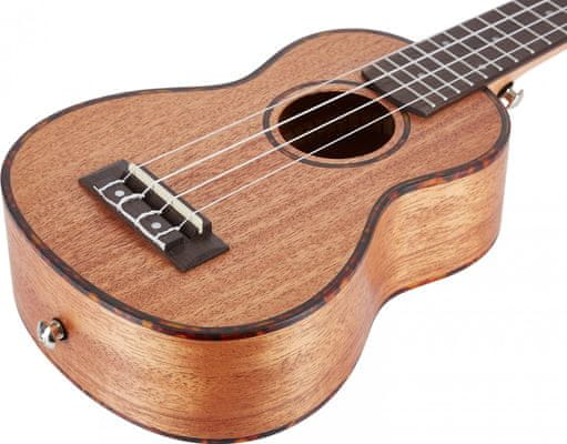  krásné sopránové ukulele Cascha HH 2026 Soprano Mahogany Ukulele Set matná povrchová úprava 16 pražců plnohodnotný zvuk zhotovené z mahagonového dřeva bohatá výbava krásné také jako dárek 