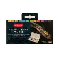 DERWENT Akvarelové barvy metalické (12ks),