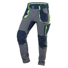 NEO TOOLS Panské pracovní kalhoty premium, 4 way strečové, şedo-modré, Velikost M/50