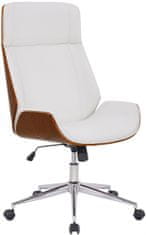 BHM Germany Kancelářská židle Varel, syntetická kůže, ořech / bílá