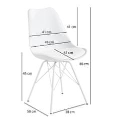 Bruxxi Jídelní židle Lina (SET 2 ks), syntetická kůže, bílá