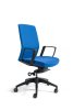Kancelářská židle J2 s fixními područkami bez podhlavníku, modrá