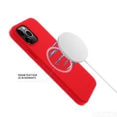 FIXED MagFlow silikonový kryt pro iPhone 13 Pro, růžový Červená