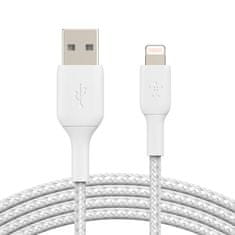 Belkin BoostCharge opletený USB - Lightning kabel Bílá 2 metry