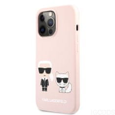 Karl Lagerfeld & Choupette silikonový kryt pro iPhone 13 Pro Pískově růžová