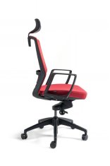 bestuhl Kancelářská židle J17 s fixními područkami a podhlavníkem, červená