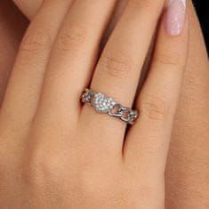 Morellato Třpytivý mosazný prsten s krystaly Incontri SAUQ191 (Obvod 52 mm)