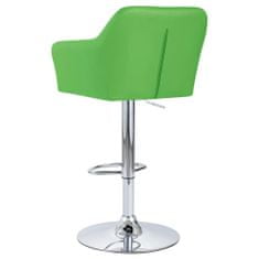 Greatstore Barové židle s područkami 2 ks zelené umělá kůže
