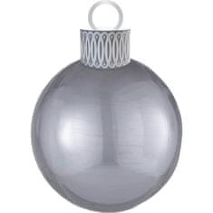 Amscan Fóliový balónek Vánoční koule stříbrná 38x50cm