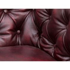 Massive Home Luxusní rohová pohovka Chesterfield I červená z pravé kůže 264x294