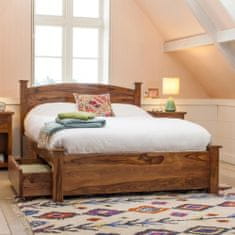 Massive Home Dřevěná postel s úložným prostorem 180x200 Massive Home Irma I