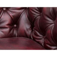 Massive Home Luxusní rohová pohovka Chesterfield I červená z pravé kůže 294x294