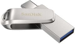 SanDisk Ultra Dual Drive Luxe, 64GB, stříbrná (SDDDC4-064G-G46)