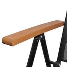 Vidaxl Skládací zahradní židle 4 ks hliník a textilen černé