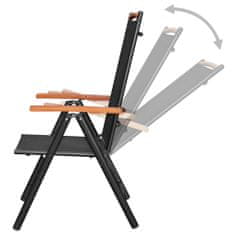 Petromila Skládací zahradní židle 4 ks hliník a textilen černé