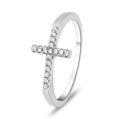 Brilio Silver Blýštivý dámský prsten s čirými zirkony RI017W (Obvod 56 mm)