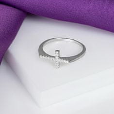 Brilio Silver Blýštivý dámský prsten s čirými zirkony RI017W (Obvod 54 mm)