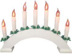 M.A.T. Group svícen vánoční el. 7 svíček PLAMEN,oblouk,dřev.BÍ,do zásuvky