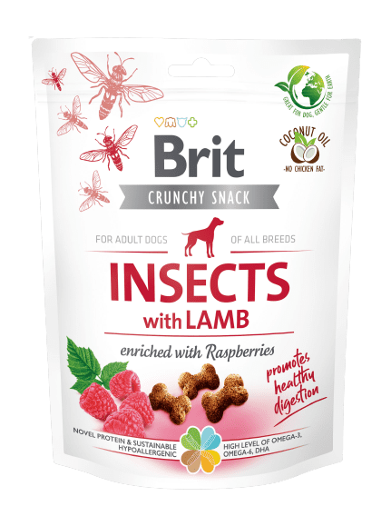 Levně Brit Care Dog Crunchy Cracker. Insects with Lamb enriched with Raspberries 6x200 g