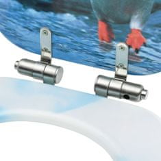 Vidaxl WC sedátka s funkcí pomalého sklápění 2 ks MDF motiv tučňáka