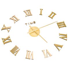 shumee 3D nástěnné hodiny moderní design zlaté 100 cm XXL