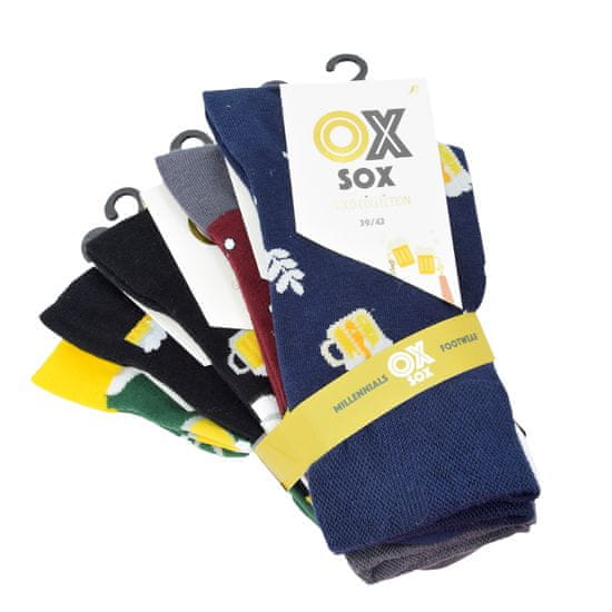 OXSOX pánské bavlněné barevné veselé CRAZY SOCKS ponožky PIVO ox7101721 5-pack