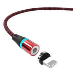 W-STAR W-star magnetický USB kabel Lightning, 3A, 1m černá červená, KBMG2RD1