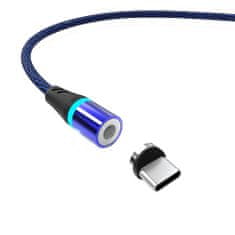 W-STAR W-star magnetický USB kabel/ USBC , 3A, 1m modrá černá, KBMG2BBL1C