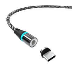 W-STAR W-star magnetický USB kabel/ USBC, 3A, 1m černá bílá, KBMG2BKW1C