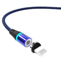 W-STAR W-star magnetický USB kabel Lightning, 3A, 1m modrá černá, KBMG2BBL1