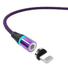 W-STAR W-star magnetický USB kabel Lightning, 3A, 1m černá fialová, KBMG2BV1